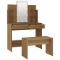 vidaXL Juego de tocador con LED madera contrachapada roble marrón vidaXL Juego de tocador con LED madera contrachapada roble marrón