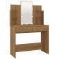 vidaXL Juego de tocador con LED madera contrachapada roble marrón vidaXL Juego de tocador con LED madera contrachapada roble marrón