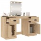 vidaXL Tocador con LED color roble Sonoma 130x50x132,5 cm vidaXL Tocador con LED color roble Sonoma 130x50x132,5 cm