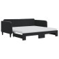 vidaXL Sofá cama nido con colchón terciopelo negro 90x190 cm vidaXL Sofá cama nido con colchón terciopelo negro 90x190 cm