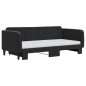 vidaXL Sofá cama nido con colchón terciopelo negro 90x190 cm vidaXL Sofá cama nido con colchón terciopelo negro 90x190 cm