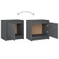vidaXL Mesita de noche madera maciza de mango gris 40x30,5x40 cm