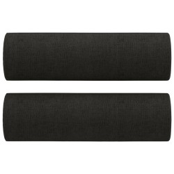 vidaXL Cojines decorativos 2 uds tela negro 15x50 cm