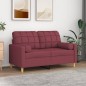 vidaXL Cojines decorativos 2 uds tela rojo tinto 15x50 cm vidaXL Cojines decorativos 2 uds tela rojo tinto 15x50 cm