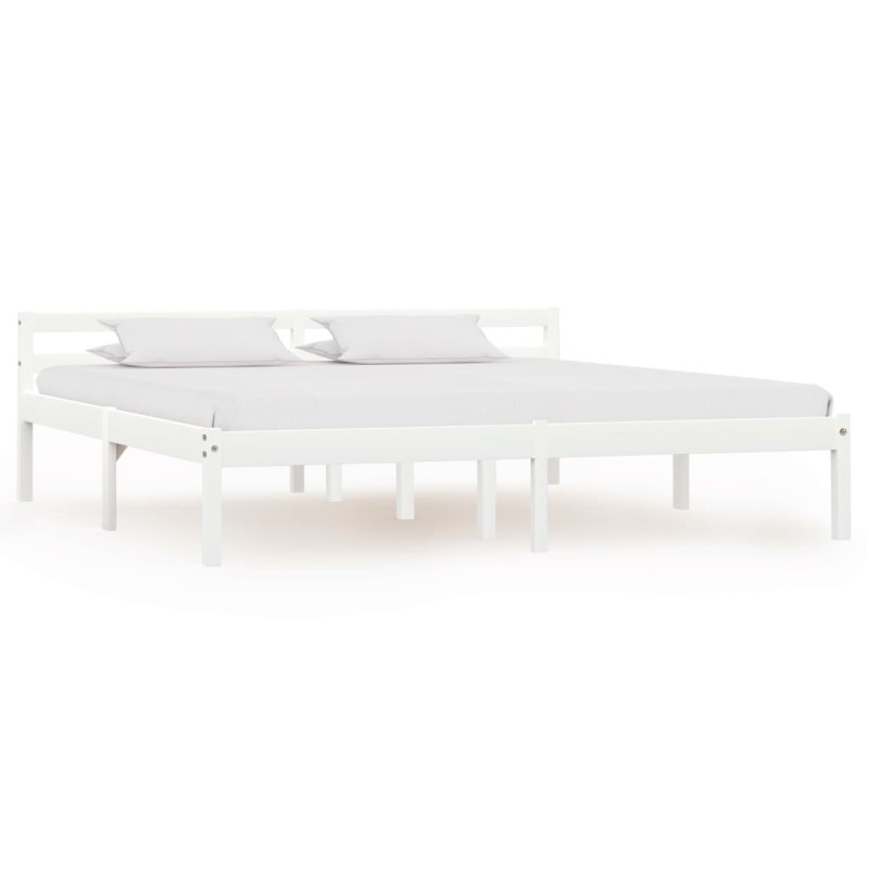 vidaXL Estructura de cama de madera maciza de pino blanco 180x200 cm vidaXL Estructura de cama de madera maciza de pino blanco 180x200 cm