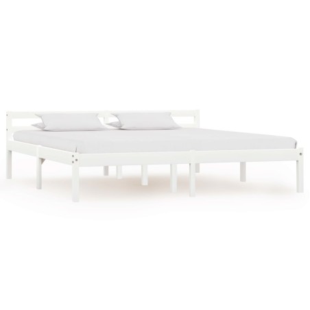 vidaXL Estructura de cama de madera maciza de pino blanco 180x200 cm