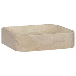 vidaXL Lavabo crema mármol 40x40x10 cm