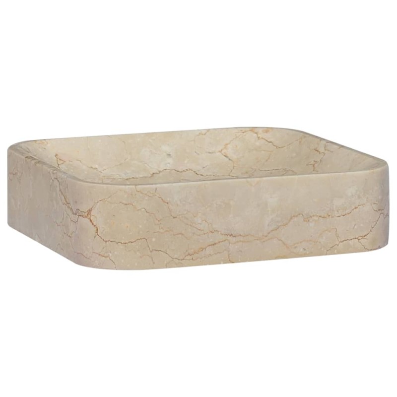 vidaXL Lavabo crema mármol 40x40x10 cm vidaXL Lavabo crema mármol 40x40x10 cm