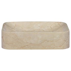 vidaXL Lavabo crema mármol 40x40x10 cm