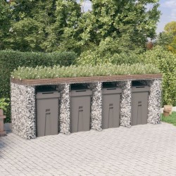 vidaXL Muro de gaviones para contenedor de basura hierro 350x91x120 cm