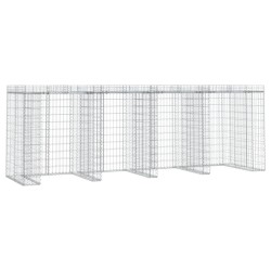 vidaXL Muro de gaviones para contenedor de basura hierro 350x91x120 cm