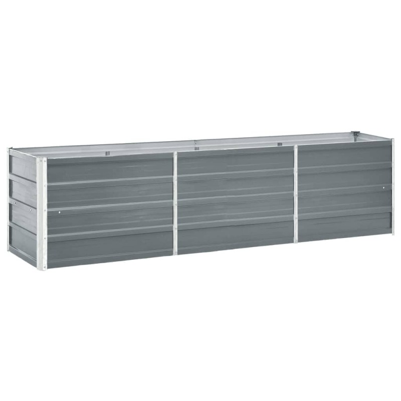 vidaXL Arriate de jardín de acero galvanizado gris 240x40x45 cm vidaXL Arriate de jardín de acero galvanizado gris 240x40x45 cm