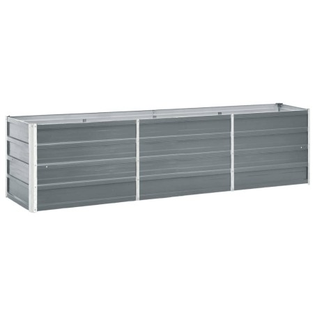 vidaXL Arriate de jardín de acero galvanizado gris 240x40x45 cm