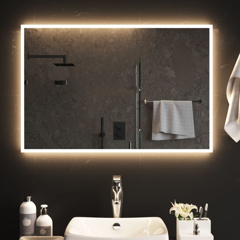 vidaXL Espejo de baño con LED 90x60 cm vidaXL Espejo de baño con LED 90x60 cm