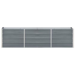 vidaXL Arriate de jardín de acero galvanizado gris 240x40x45 cm