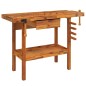vidaXL Banco trabajo cajón y tornillos banco madera acacia 124x52x83cm vidaXL Banco trabajo cajón y tornillos banco madera acacia 124x52x83cm