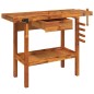 vidaXL Banco trabajo cajón y tornillos banco madera acacia 124x52x83cm vidaXL Banco trabajo cajón y tornillos banco madera acacia 124x52x83cm