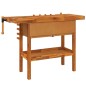 vidaXL Banco de trabajo cajones y tornillos banco acacia 124x52x83 cm