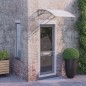 vidaXL Marquesina puerta policarbonato gris y transparente 100x80 cm