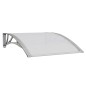 vidaXL Marquesina puerta policarbonato gris y transparente 100x80 cm