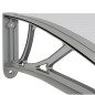 vidaXL Marquesina puerta policarbonato gris y transparente 100x80 cm