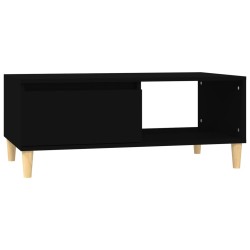 vidaXL Mesa de centro madera contrachapada negro 90x50x36,5 cm