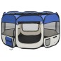 vidaXL Parque de perros plegable y bolsa transporte azul 110x110x58cm