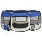 vidaXL Parque de perros plegable y bolsa transporte azul 145x145x61cm