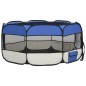 vidaXL Parque de perros plegable y bolsa transporte azul 145x145x61cm