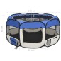 vidaXL Parque de perros plegable y bolsa transporte azul 145x145x61cm