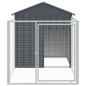  vidaXL Caseta perros con corral acero galvanizado gris 117x201x123 cm