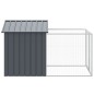  vidaXL Caseta perros con corral acero galvanizado gris 117x201x123 cm
