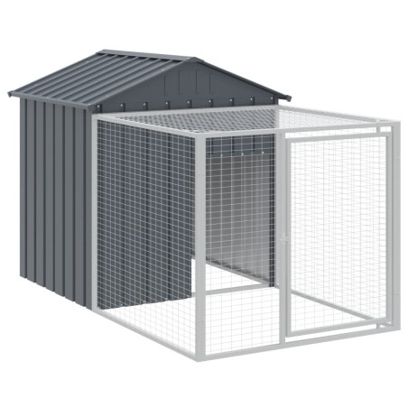 vidaXL Jaula gallinas con corral acero galvanizado gris 117x201x123 cm