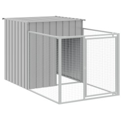 vidaXL Caseta peroos corral acero galvanizado gris claro 110x201x110cm