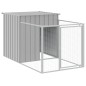 vidaXL Caseta peroos corral acero galvanizado gris claro 110x201x110cm vidaXL Caseta peroos corral acero galvanizado gris claro 110x201x110cm