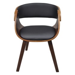 vidaXL Silla de comedor de madera curvada y cuero sintético