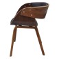vidaXL Silla de comedor de madera curvada y cuero sintético vidaXL Silla de comedor de madera curvada y cuero sintético