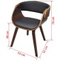 vidaXL Silla de comedor de madera curvada y cuero sintético vidaXL Silla de comedor de madera curvada y cuero sintético