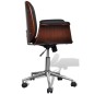 vidaXL Sillón giratorio de madera curvada y cuero sintético vidaXL Sillón giratorio de madera curvada y cuero sintético