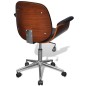 vidaXL Sillón giratorio de madera curvada y cuero sintético vidaXL Sillón giratorio de madera curvada y cuero sintético