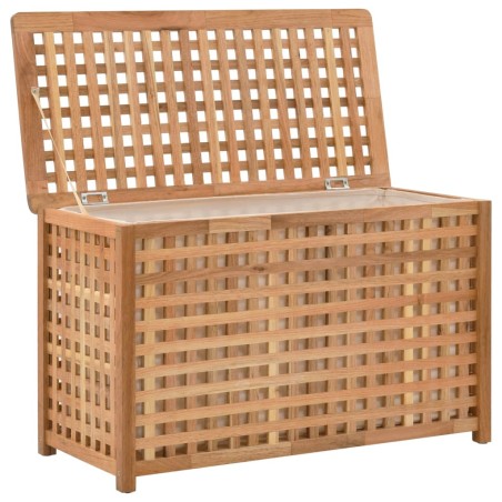 vidaXL Baúl para la ropa sucia madera maciza nogal 77,5x37,5x46,5 cm