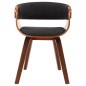 vidaXL Silla de comedor de madera curvada y tela gris vidaXL Silla de comedor de madera curvada y tela gris