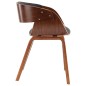 vidaXL Silla de comedor de madera curvada y tela gris vidaXL Silla de comedor de madera curvada y tela gris
