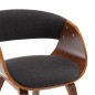 vidaXL Silla de comedor de madera curvada y tela gris vidaXL Silla de comedor de madera curvada y tela gris