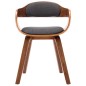 vidaXL Silla de comedor tela y madera curvada gris oscuro vidaXL Silla de comedor tela y madera curvada gris oscuro