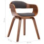 vidaXL Silla de comedor tela y madera curvada gris oscuro vidaXL Silla de comedor tela y madera curvada gris oscuro