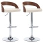vidaXL Taburetes de cocina 2 uds cuero sintético madera curvada crema vidaXL Taburetes de cocina 2 uds cuero sintético madera curvada crema