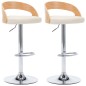 vidaXL Taburetes de cocina 2 uds cuero sintético madera curvada crema vidaXL Taburetes de cocina 2 uds cuero sintético madera curvada crema