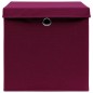 vidaXL Caja de almacenaje con tapas 4 uds tela rojo oscuro 32x32x32 cm vidaXL Caja de almacenaje con tapas 4 uds tela rojo oscuro 32x32x32 cm