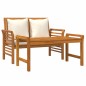 vidaXL Muebles de jardín 2 pzas con cojines blanco crema madera maciza